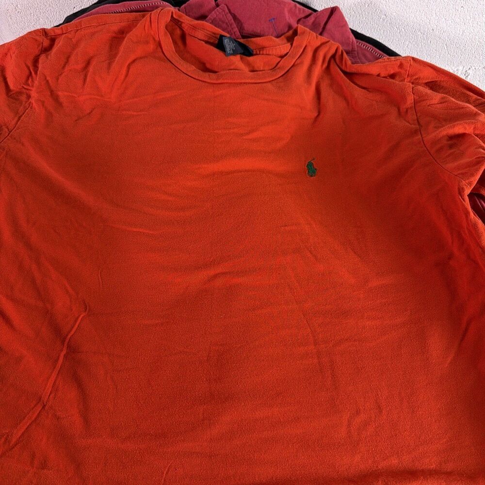 Polo Ralph Lauren * Orange Short Slv T Shirt * Green Horse * Size L
